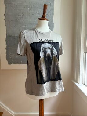 MaxMara Gray Anniversary Collection Dogstar Tee William Wegman Sz L